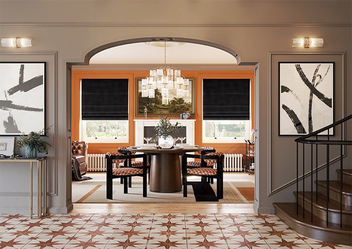 Florence Faux Suede, Classic Black - Motorised Roman Blind - Image 8